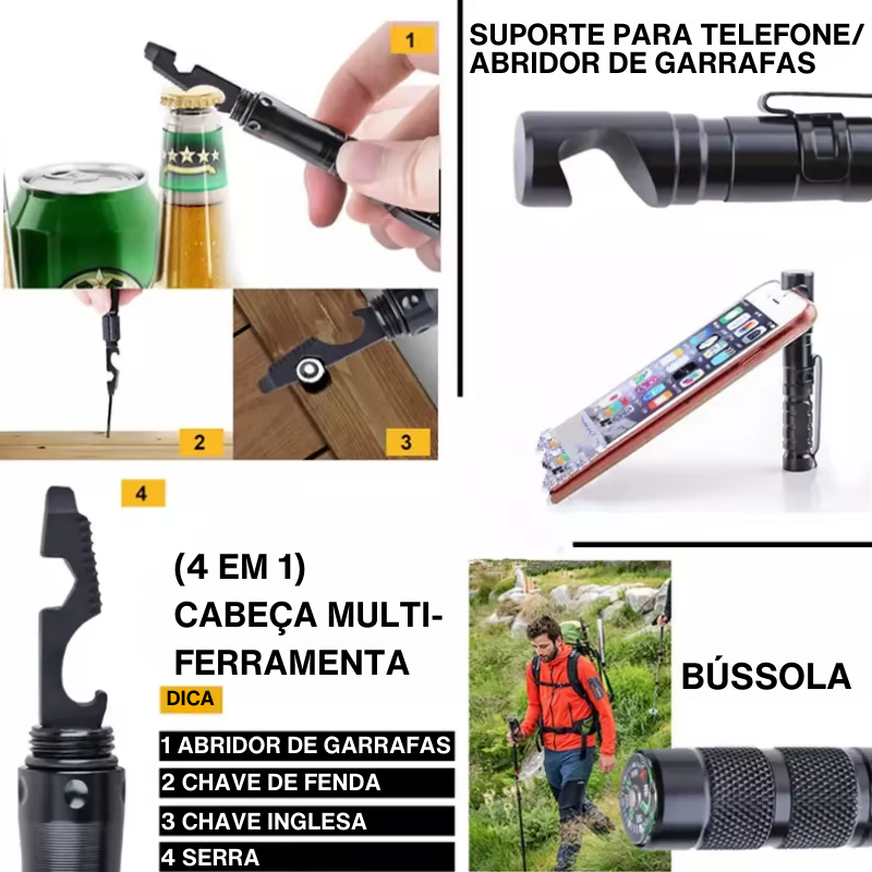 Caneta Tática Multifuncional 11 em 1