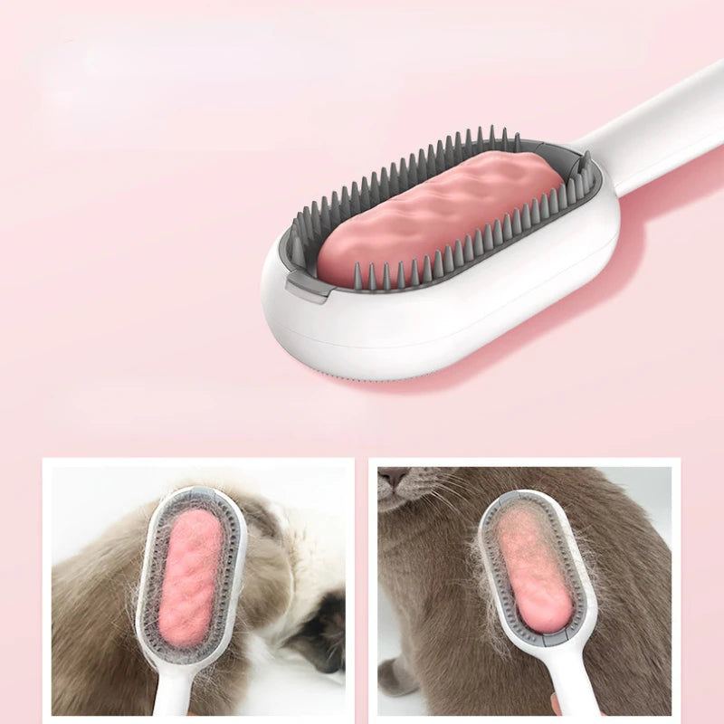 Escova de silicone para limpeza e remoção de pelos de gatos e cachorros.