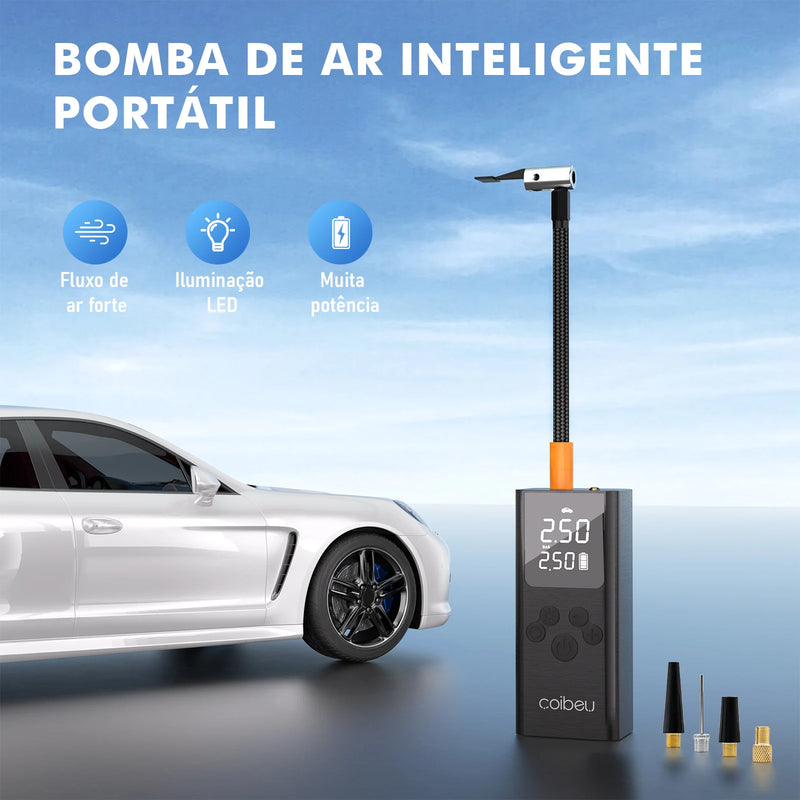 Compressor de Ar Portátil COIBEU - Mini Bomba para Pneus de Carro