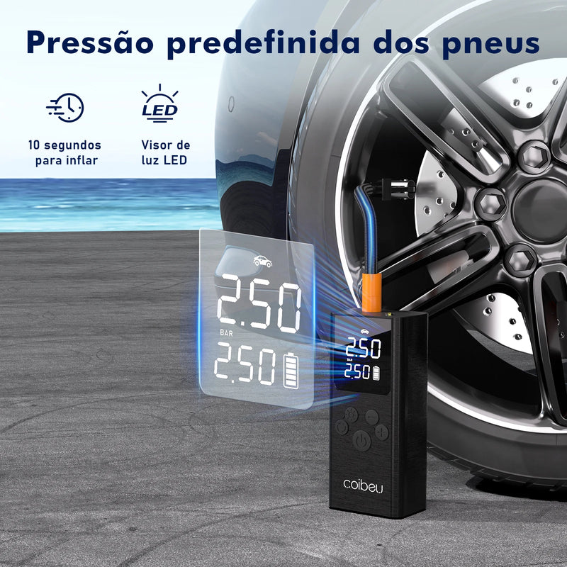 Compressor de Ar Portátil COIBEU - Mini Bomba para Pneus de Carro