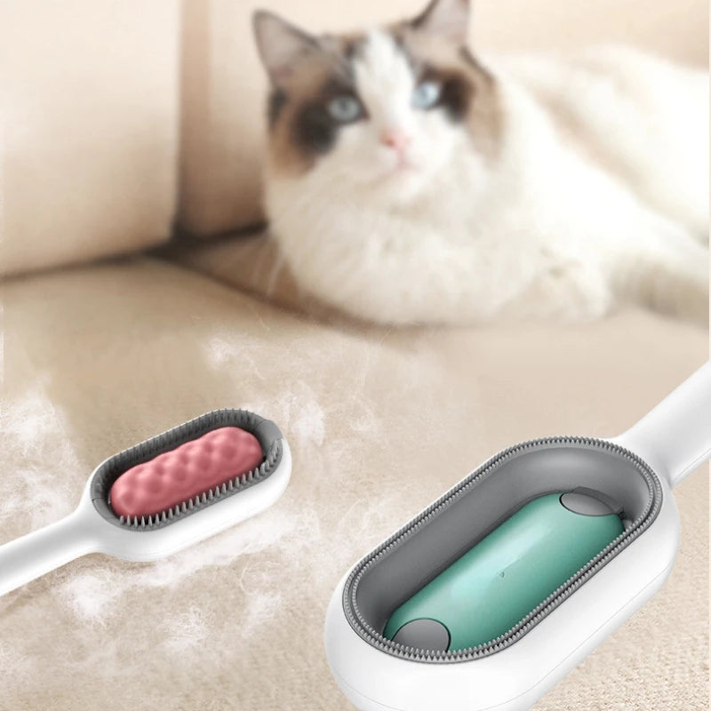 Escova de silicone para limpeza e remoção de pelos de gatos e cachorros.